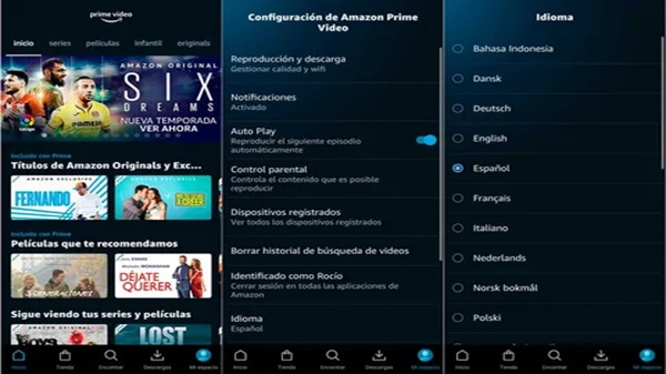Como cambiar el idioma del contenido en FilmApp